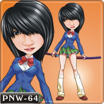 PNW-64劍道美少女造型Q版畫